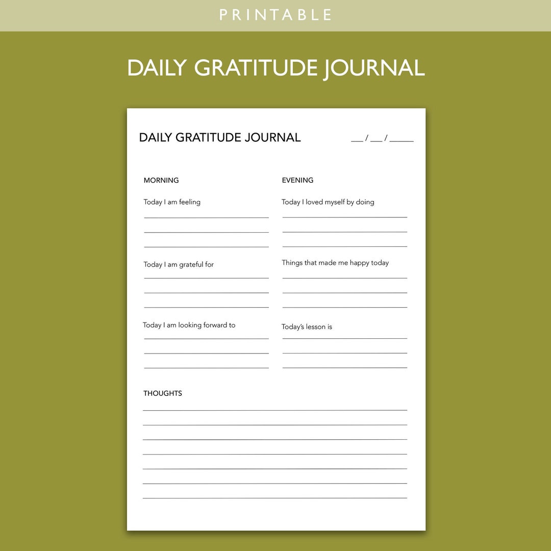 Positivity and Gratitude Daily Check-in Journal Page - Etsy France