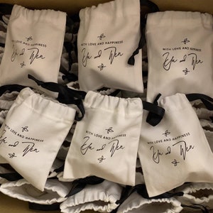 100 pièces sac à cordon en toile de coton logo personnalisé avec ruban gros-grain, sac en coton naturel, sac d'emballage, pochette à bijoux