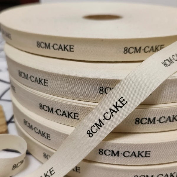 Personalized Cotton Ribbon Tape Custom Printed with Your logo For Gift Packaging,100 yards Roll