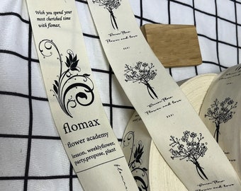 500 pcs Custom cotton logo labels,brand labels for handmade items, clothing tags, uncut roll