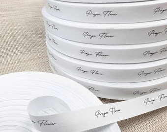 100 yards Personalized Pure White Cotton Ribbon with Your logo For Gift Packaging