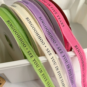 100 yards Custom Grosgrain Fringe Ribbon Printed with Your logo  For Gift Packaging Bulk