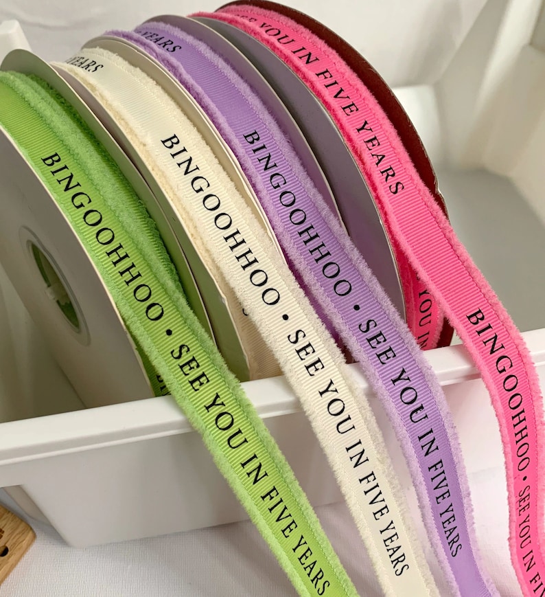 Five Ribbons 100 Yards Custom Grosgrain Fringe Ribbon Printed With Your Logo for ...
