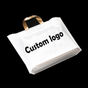 Busta di plastica personalizzata da 100 pezzi, logo personalizzato stampato con stampa a inchiostro a un colore, borsa per abiti da lavoro all'ingrosso, per l'imballaggio della spesa