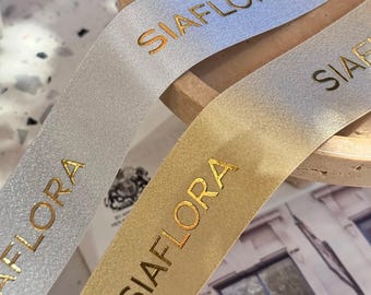 100 yards custom metallic lurex lint hot stamping logo voor bloemverpakking
