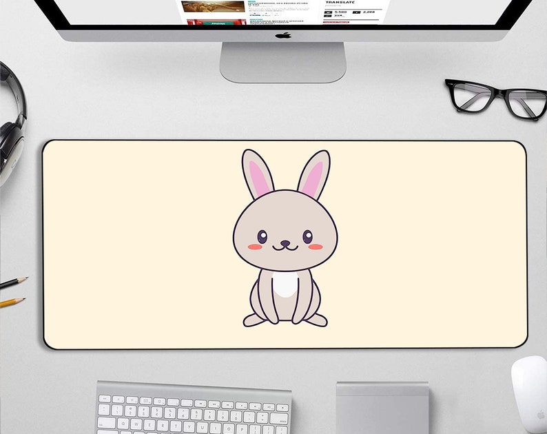 Big Non-Slip Mousepad for Gaming /& Keyboard Cartoon Mouse Pad Rabbit Mouse Pad Cute Desk Pad Large desk mat, Gaming Mouse Pad