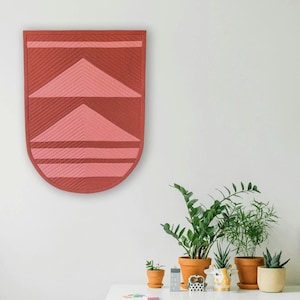 Quilted Wall Hanging 022 - handmade minimalist geometric modern wall quilt hanging