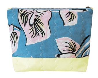 Retro Floral Zipper Pouch 003 - medium sized zipper pouch