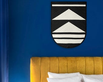 Quilted Wall Hanging 023 - handmade minimalist geometric modern wall quilt hanging