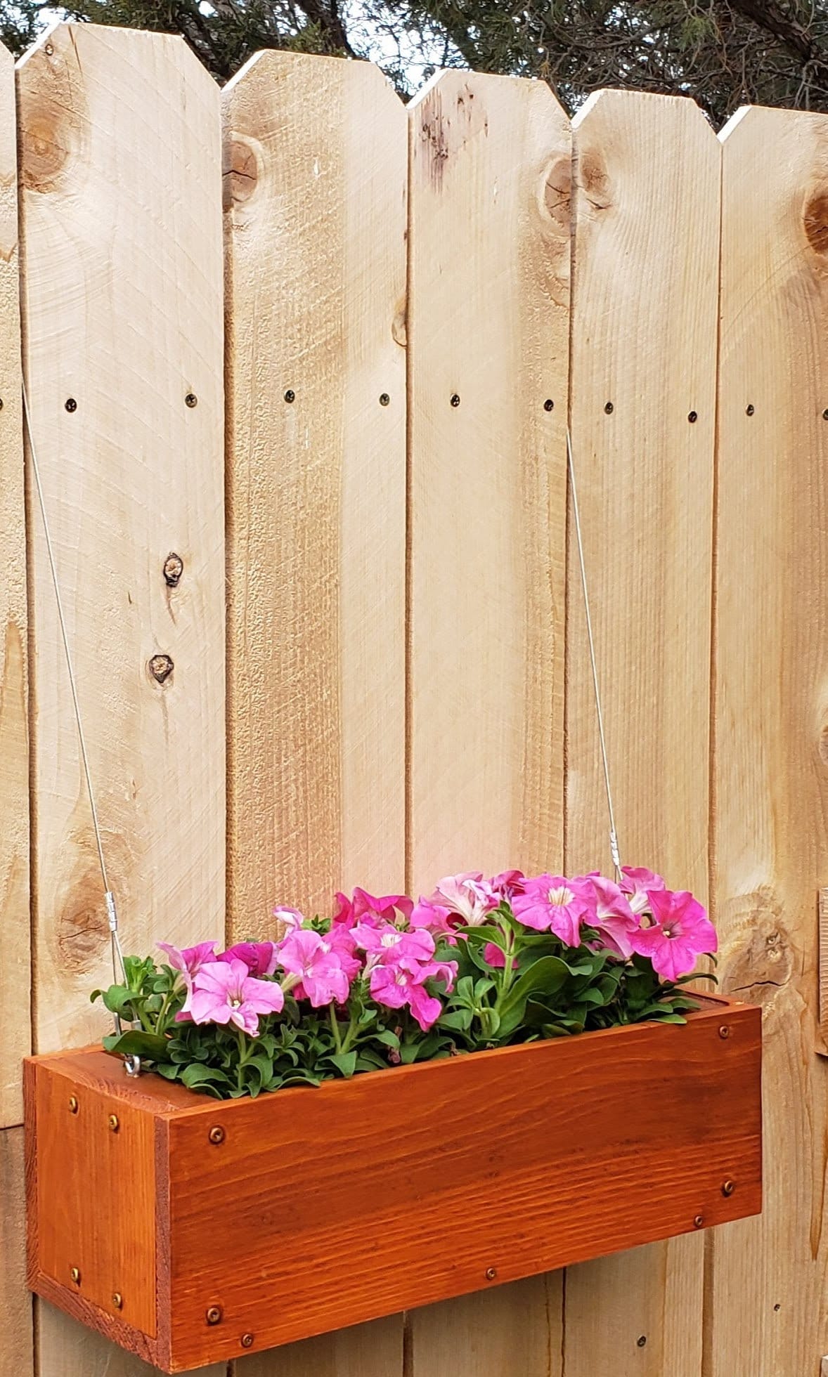 Rustic Hanging Planter Box Fence Planter Railing Planter Etsy