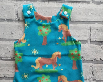 Pony shortie Dungarees, Pony rompers, kids horse/pony clothes, children's clothes, Rompers for kids, Horses and Ponies, baby dungarees,