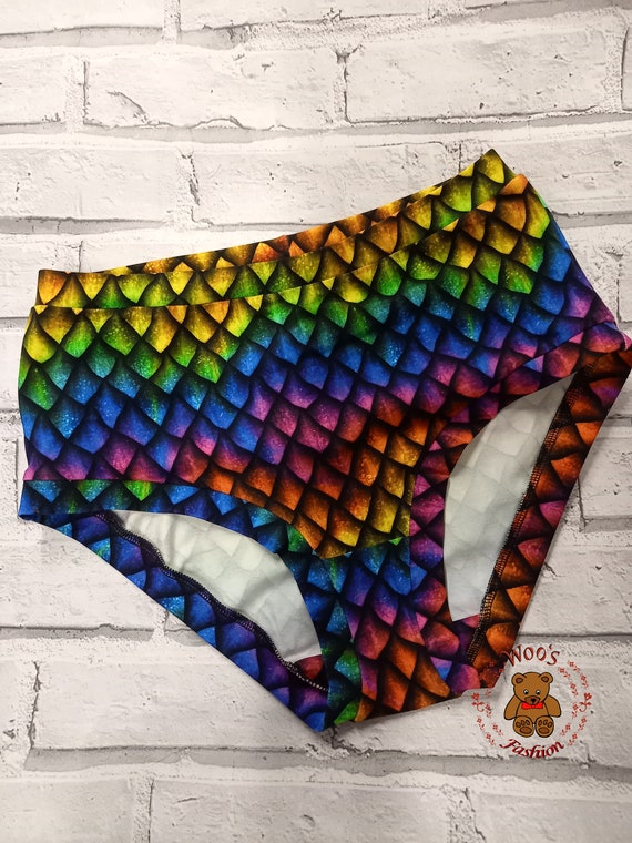 Dragon Scale Pants, Rainbow Pants, Ladies Scrundies, Rainbow Scrundies,  Ladies Wonder Pants, Ladies Briefs, Ladies Underwear, Comfy Pants 