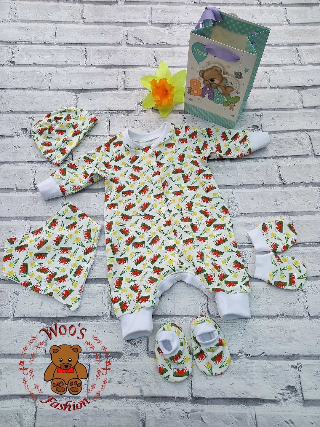 Welsh Baby Set, Welsh Newborn Gift, Welsh Baby Shower Gift, Welsh Baby