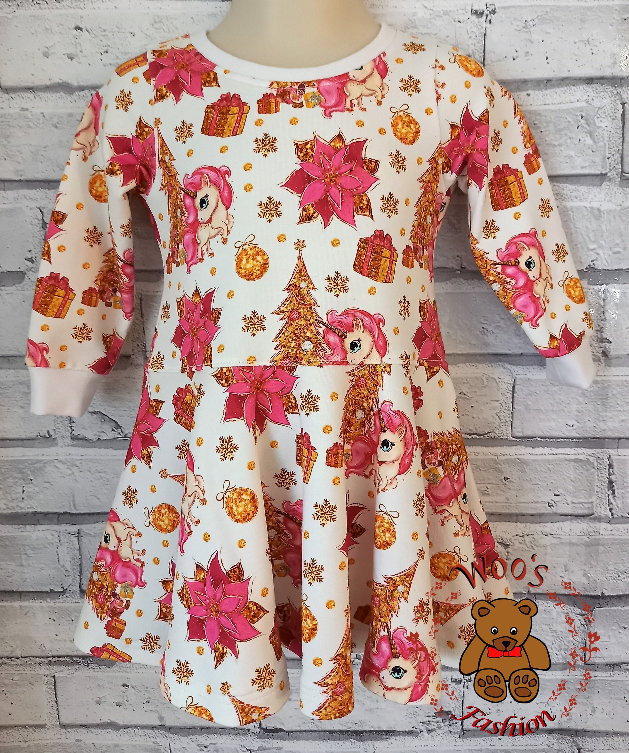 Handmade Unicorn Christmas Dress: Festive Twirl Dress - Etsy