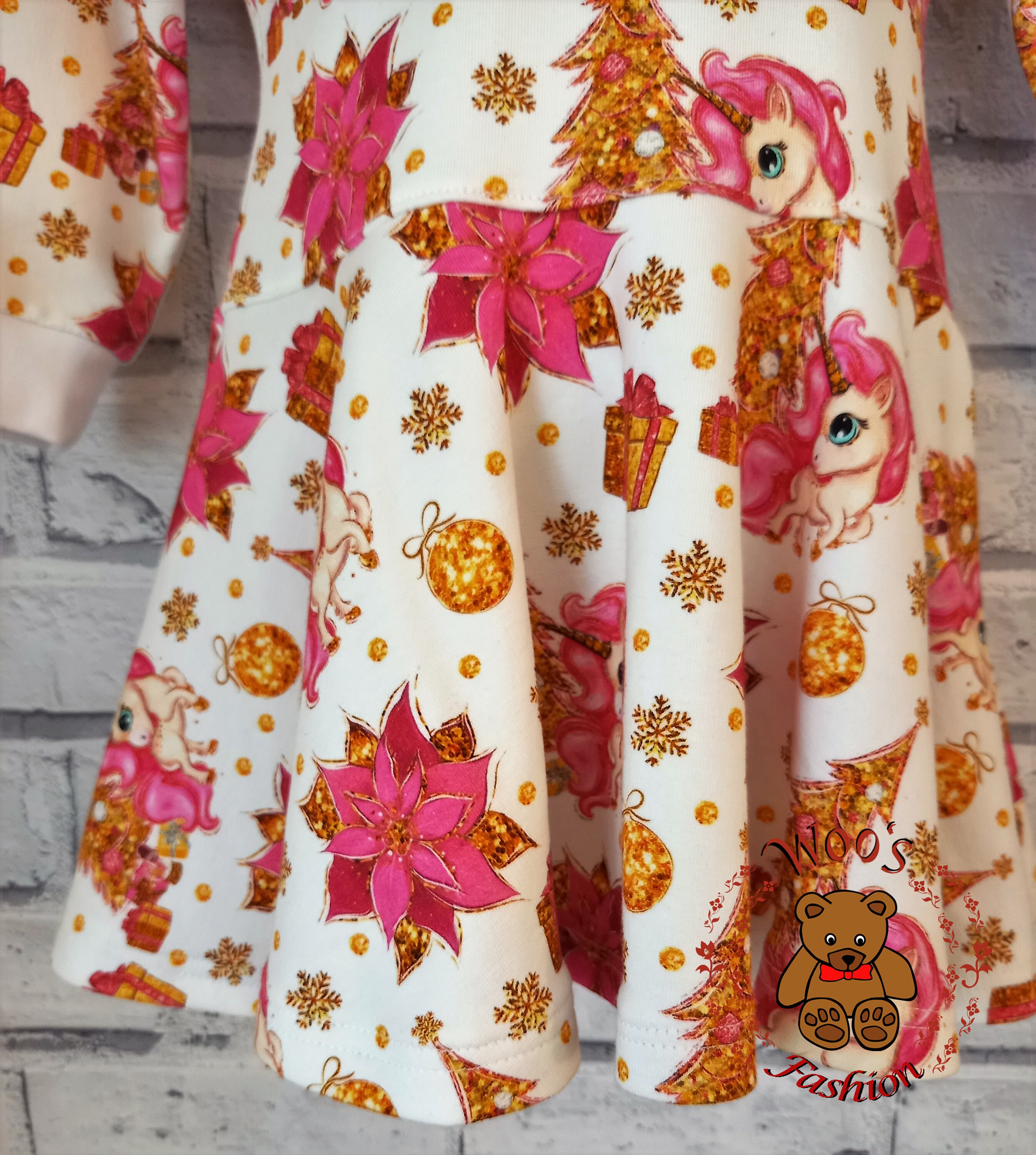 unicorn christmas dress Christmas Unicorn Twirl Dress 2T