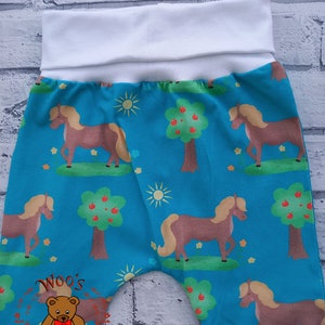Pony Harem Pants: Handmade Cotton Lycra Baby Toddler Leggings