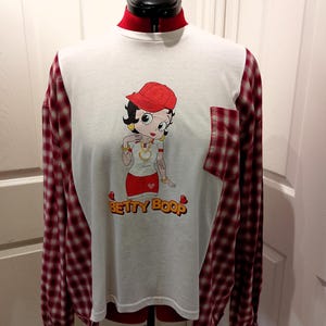 Betty reworked flannel shirt, reworked top, reworked items, redesigned clothing, Slow fashion, Upcycled top, upcycled shirt, flannel rework,