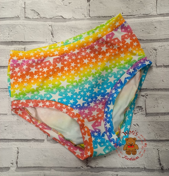 Rainbow Star Pants, Rainbow Pants, Ladies Scrundies, Star