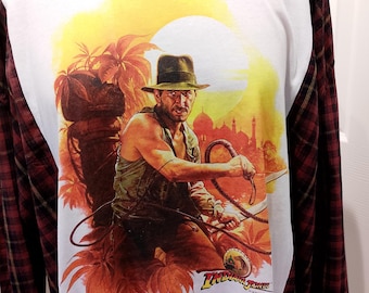 Upcycled Indiana Jones Shirt: Reworked Flannel, Eco-Friendly Fashion