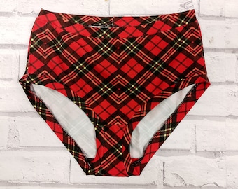 Tartan-Hosen, rote Hosen, Damen-Scrundies, kosmische Scrundies, Damen-Wonder-Hosen, Damen-Slips, Unterwäsche, bequeme Hosen, Galaxy-Hosen