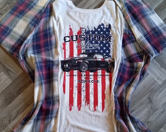 Reworked Flannel Shirt, Custom Culture Tee, Upcycled Fashion