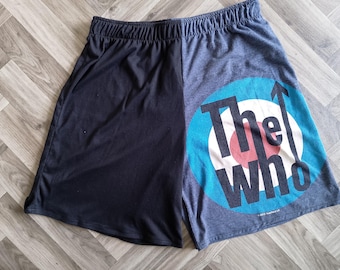 Upcycled Rock Band T-Shirt Shorts: Handmade Lightweight Summer Wear