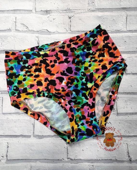 Rainbow Leopard Print Pants, Rainbow Pants, Ladies Scrundies, Star