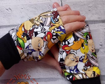 Cartoon Character Wrist Warmers: Fingerless gloves/Fashion accessories/stocking filler