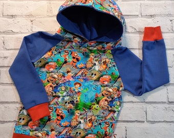 Kinder Hoodie, Charakter Hoodie, handgemachter Hoodie, Kinder unisex Hoodie, Charakter Sweatshirt, Monster, Spielzeug, Autos Hoodie,