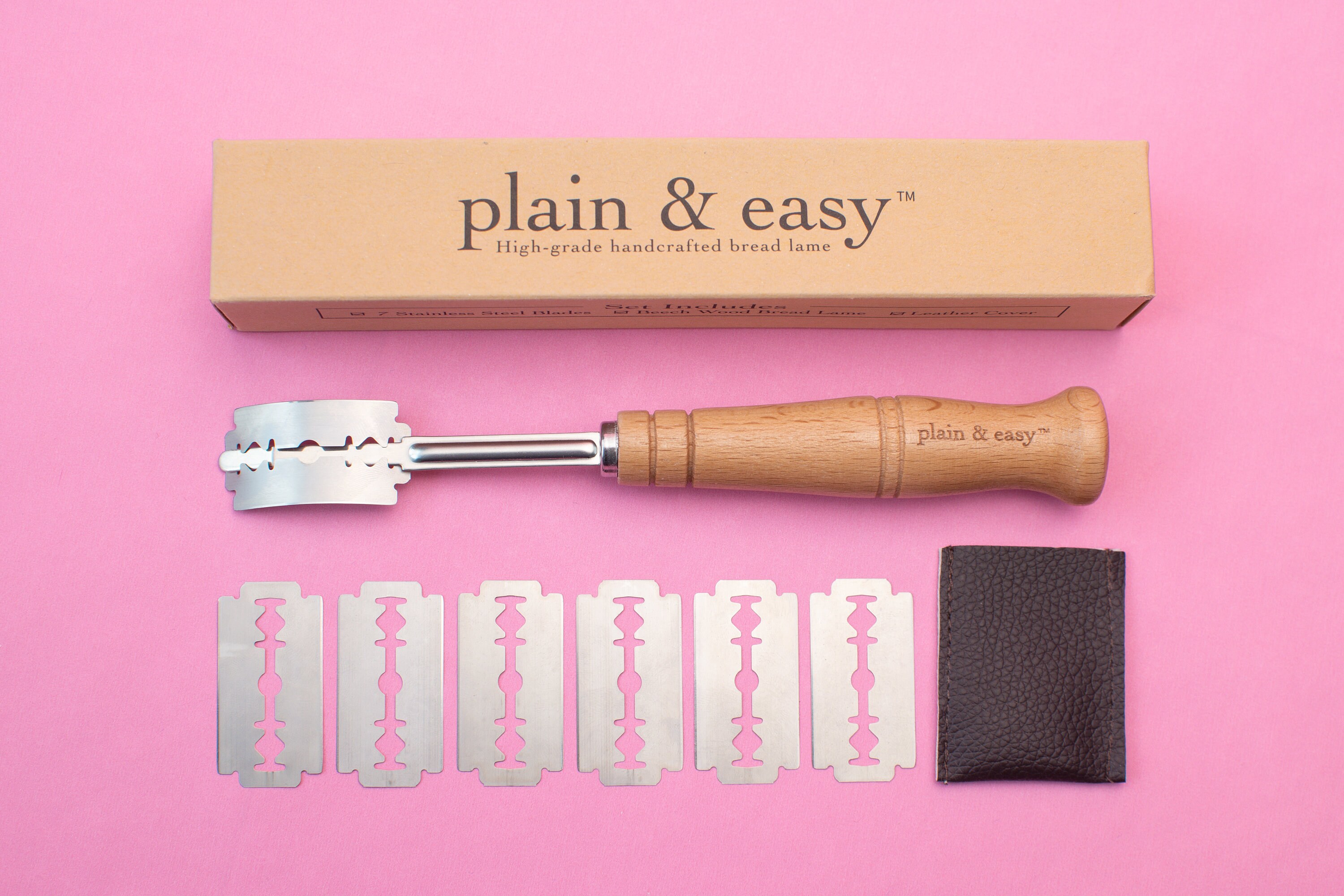 Plain & Easy Bread Lame Scoring Knife With 7 Stainless Steel Razors