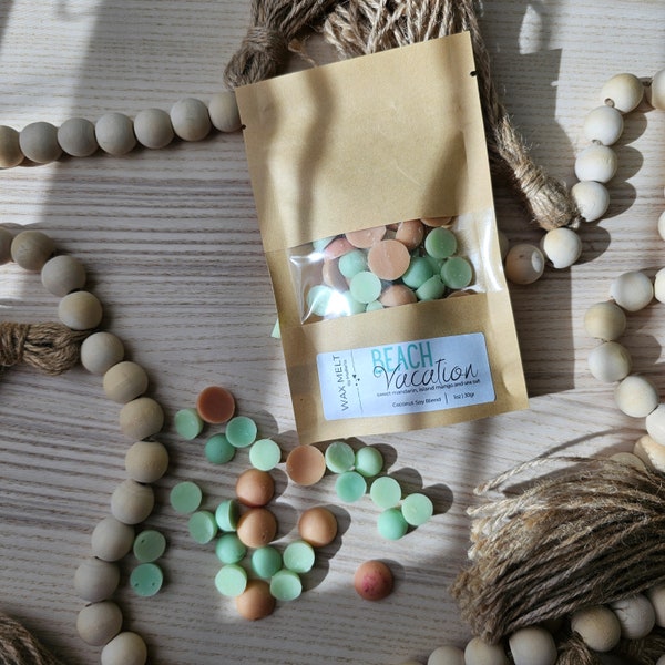 Beach Vacation | Wax Melt | Natural Wax Melts | Coconut Wax | Mandarin | Mango | Sea Salt | Strong Wax Melts | Home Fragrance | Gifting |