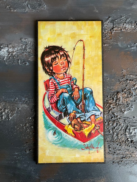 Vintage 1970s Jollyle Big Eyed Children Art Wall Decor - Etsy