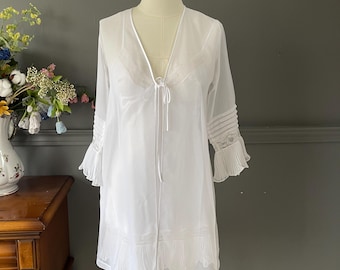 Vintage 2000s Chiffon Robe & Satin Nightgown Set – Designer Sleepwear – XS – Special Design