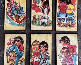 Vintage 1960's Lee Mod Big Eye Go Go Girl and Boy Dancing