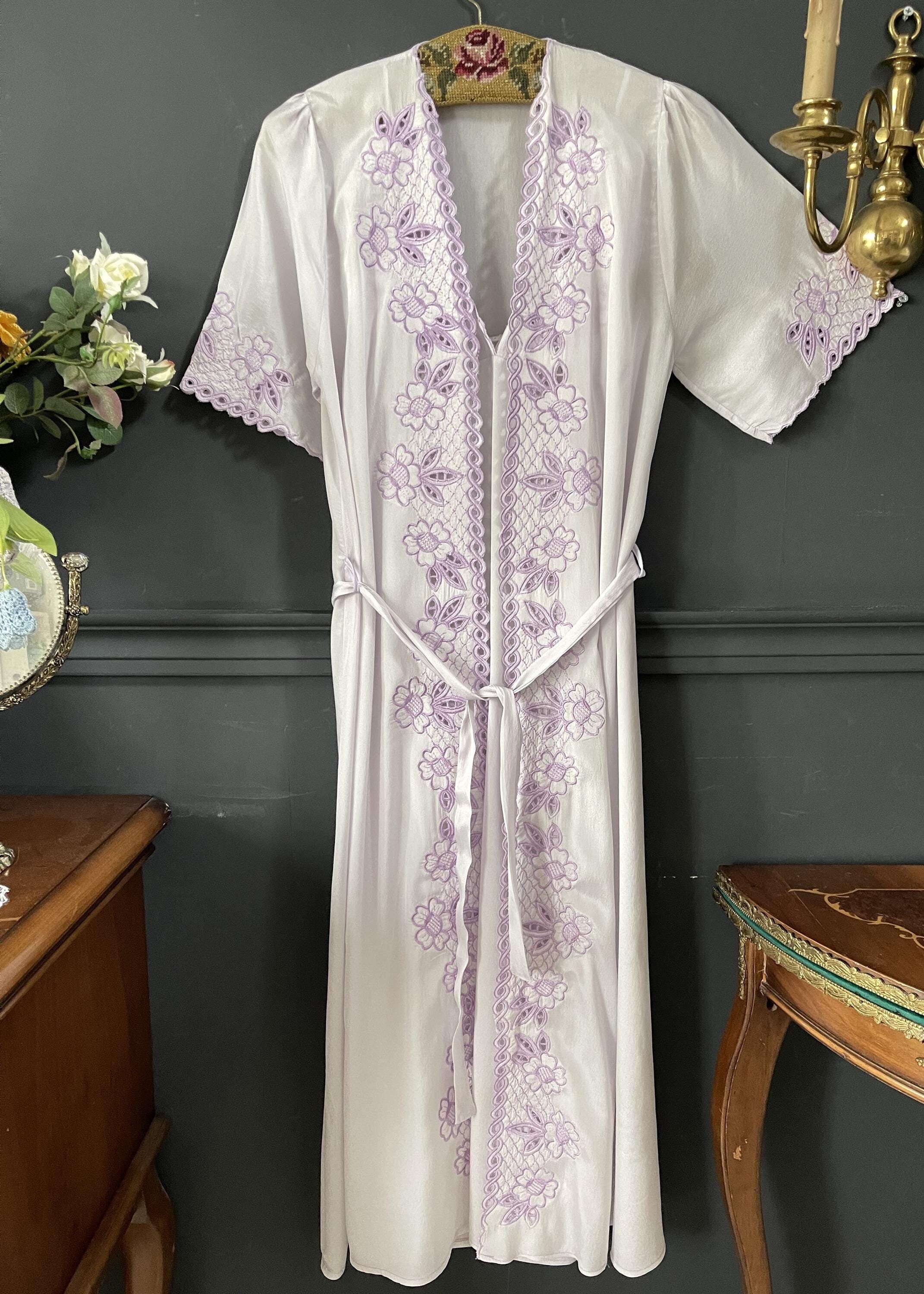 Silk Floral 70s Robe - Etsy