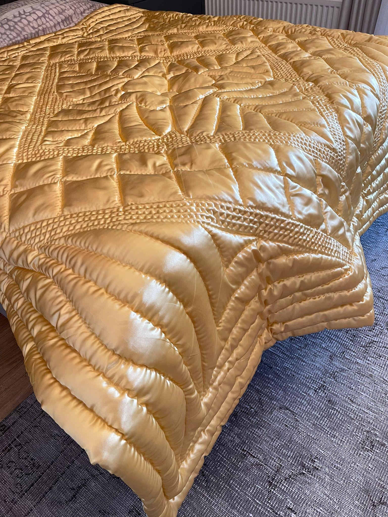 Satin quilted blanket sale