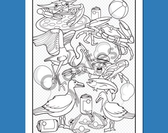 CrabFest Coloring Page | Instant Download