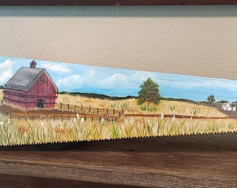 Farmhouse scene on sawblade