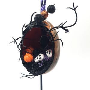 Hand made goose egg diorama Halloween ornament decoration