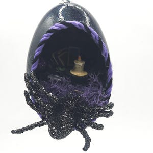 Hand made goose egg diorama Halloween ornament decoration
