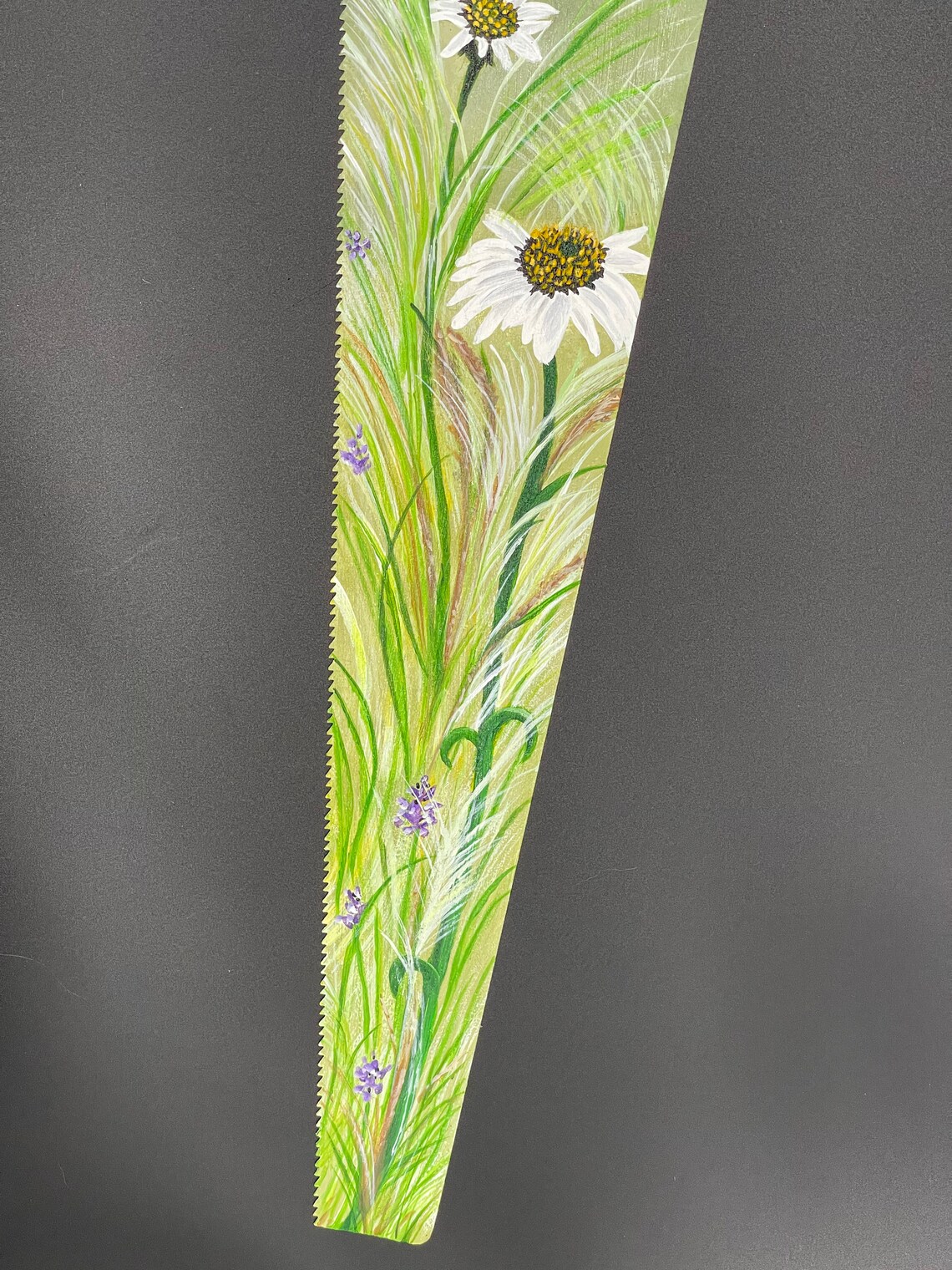 Hand Painted Hand Saw Blade Floral Etsy