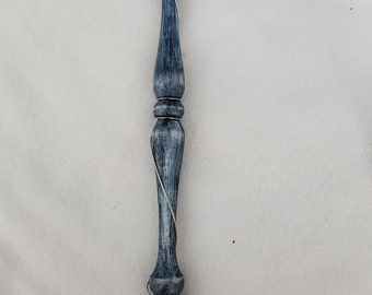 Rustic wood spindle Christmas ornament