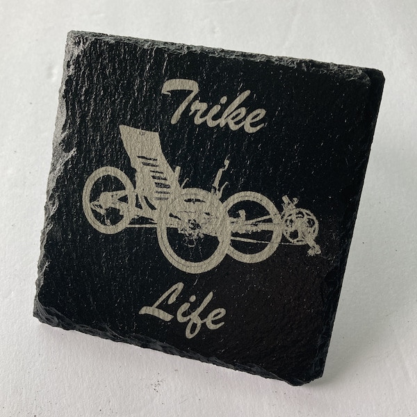 Recumbent Trike Trike Life Slate Coaster Set of 4