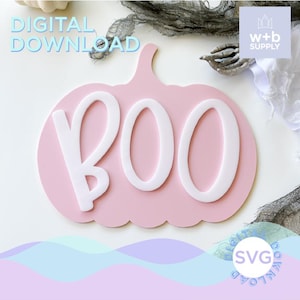 SVG Halloween Pumpkin Sign File | Boo Pumpkin Sign | Spooky Season Banner | Digital Cut File Glowforge Lasers