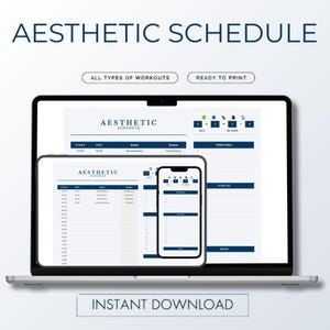 Aesthetic Schedule Planner, Google Sheets Planner, Minimalist Weekly & Monthly Organizer, Editable Digital Calendar, Productivity Tracker