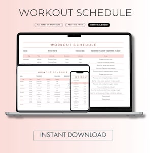 Workout Planner for Google Spreadsheet, Exercise Tracker, Fitness Planner Template, Gym Checklist, Weightlifting Training Calendar, Pilates