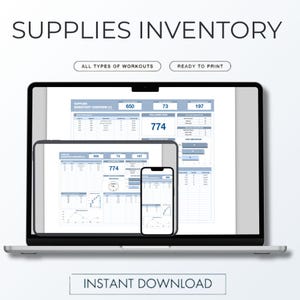 Modèle d&#39;inventaire des fournitures, suivi des stocks Google Sheets, journal des stocks des petites entreprises, gestion des commandes, fiche d&#39;inventaire des produits