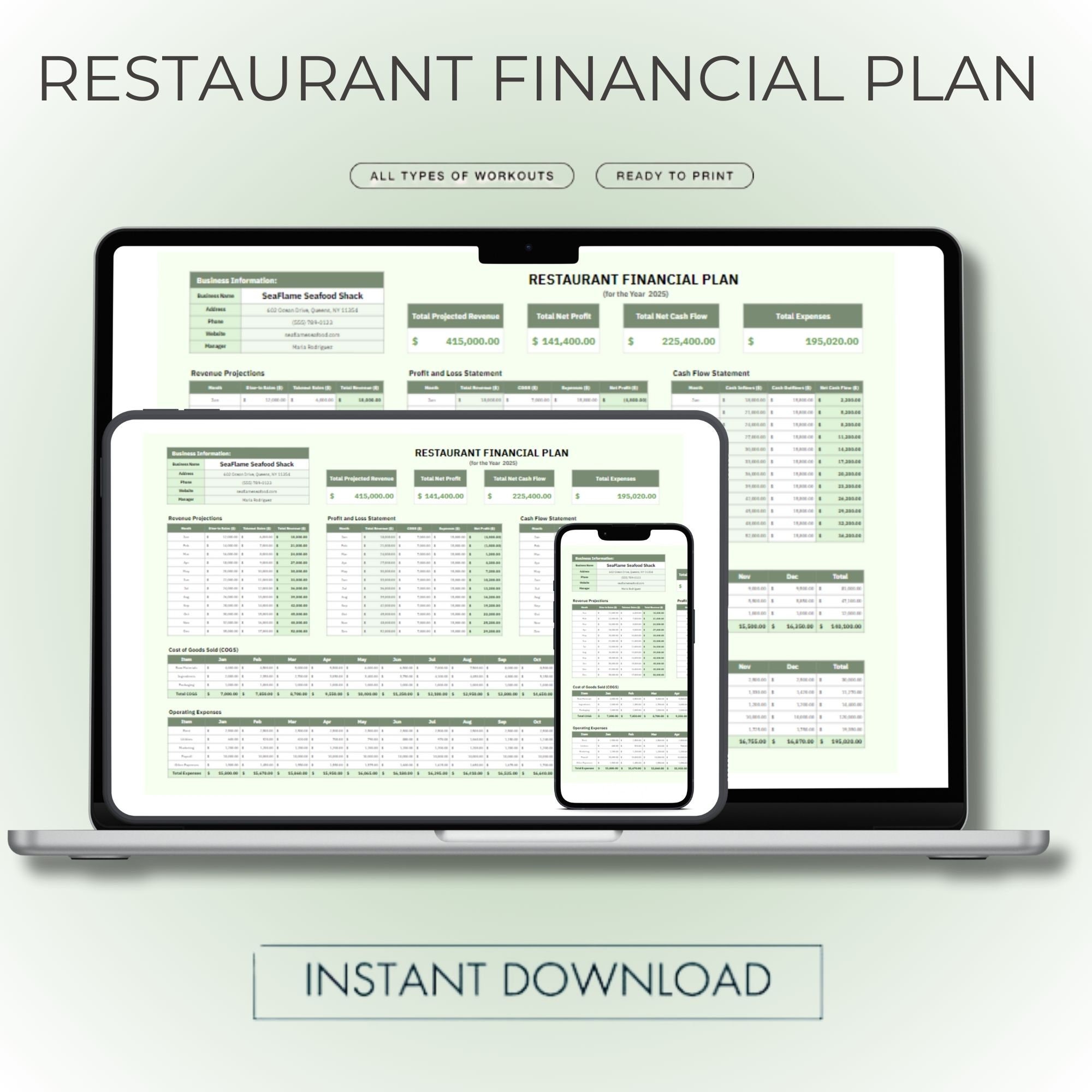 Easy Bookkeeping for Restaurant Bistro Bar Cafe | Income, Expenses & Inventory Tracker | Profit , Loss Balance Sheet | Google Sheets Format
