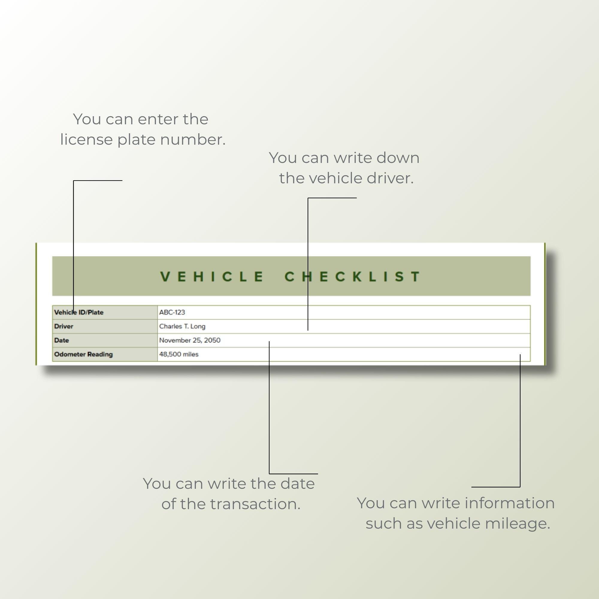 Vehicle Inspection Report, Printable, Google Sheets Editable, Car ...