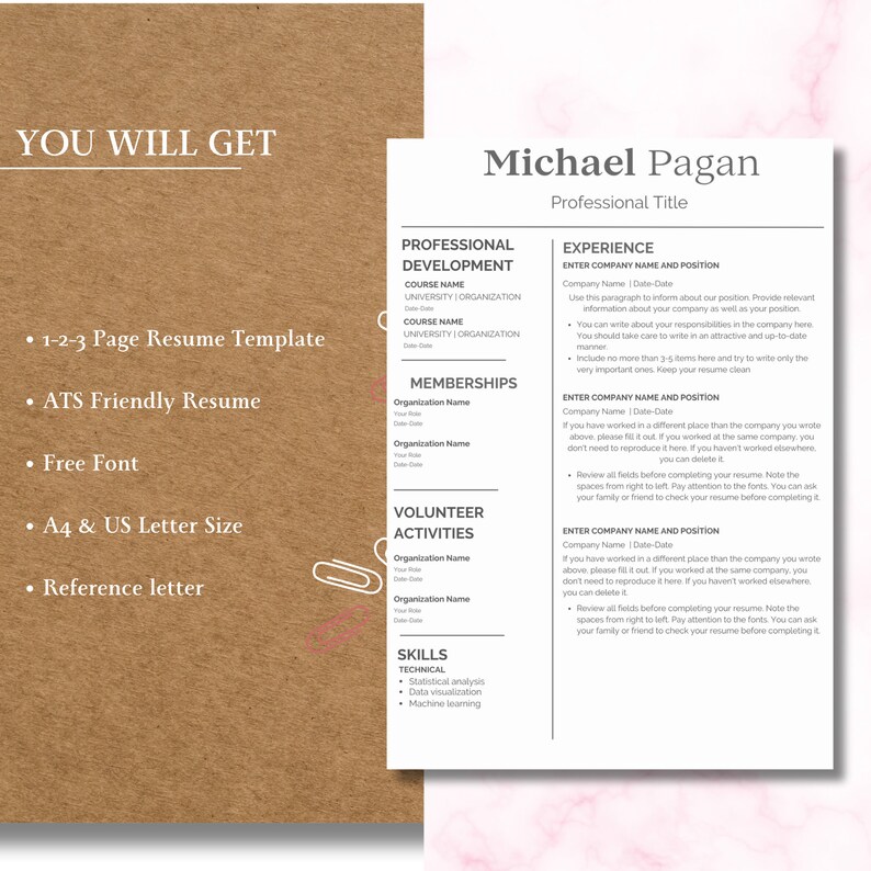 ATS Friendly Resume Template Canva Template Minimalist and Simple ATS Friendly Resume Template Canva Template Minimalist and Simple